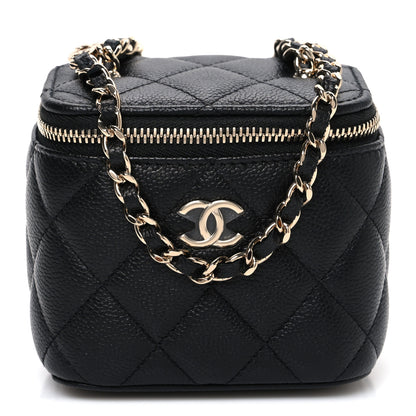 Chanel Caviar Quilted Mini Vanity Case With Chain Black 1 of 11