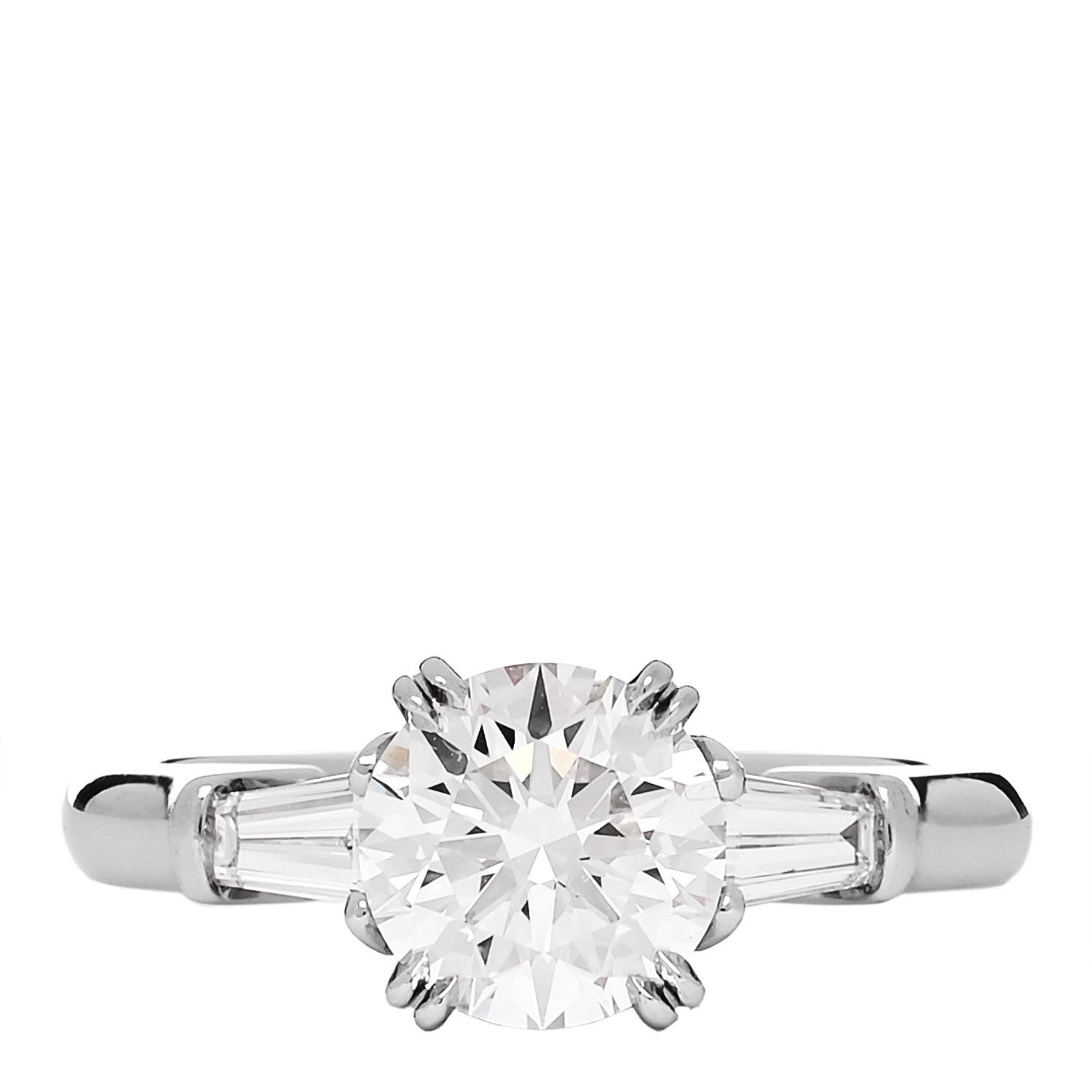 Harry Winston Platinum Diamond 1.03ct Classic Winston Round Brilliant Engagement Ring 46 3.75 1 of 7