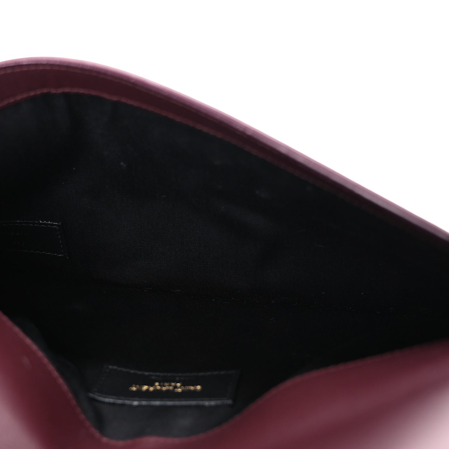 Patent Calfskin Monogram Uptown Clutch Dark Red Wine