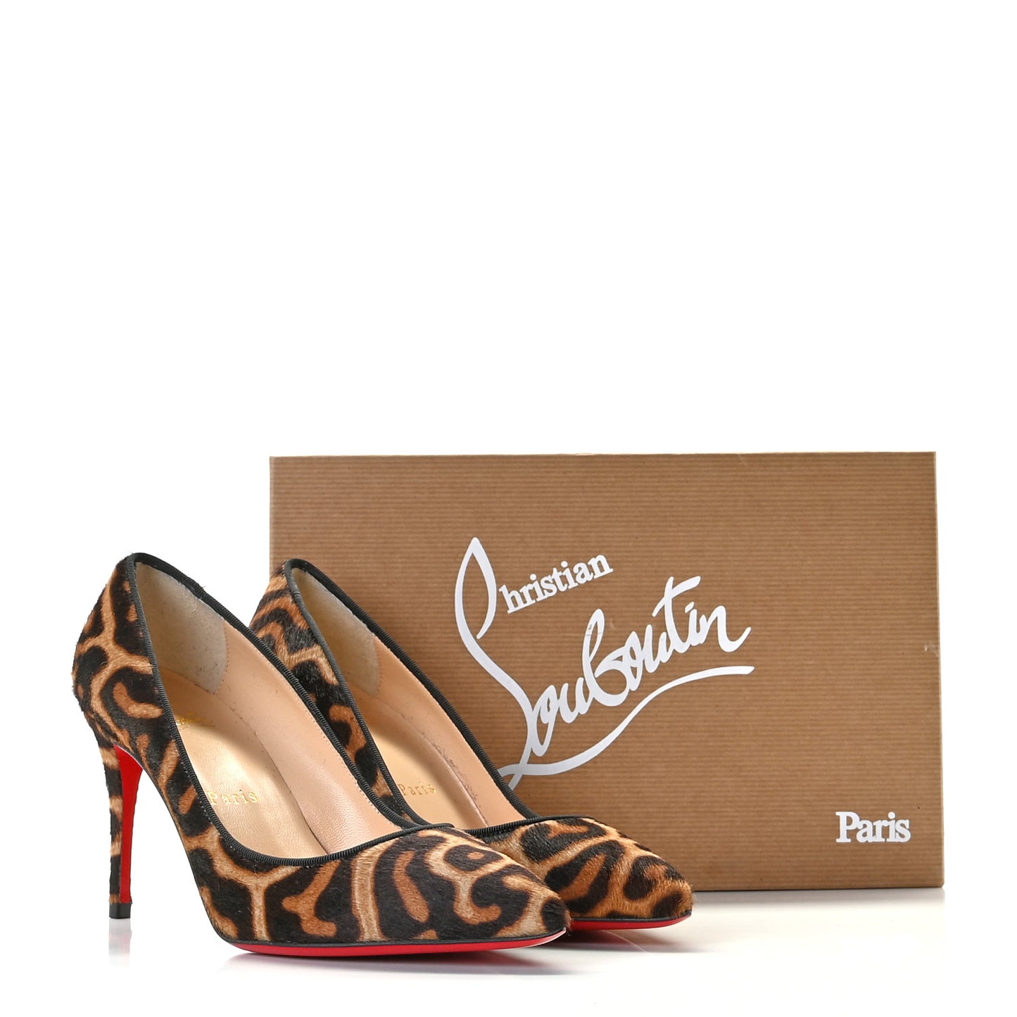 Pony Hair Jaguar Print Pigalle 85 Pumps 36.5 Brown