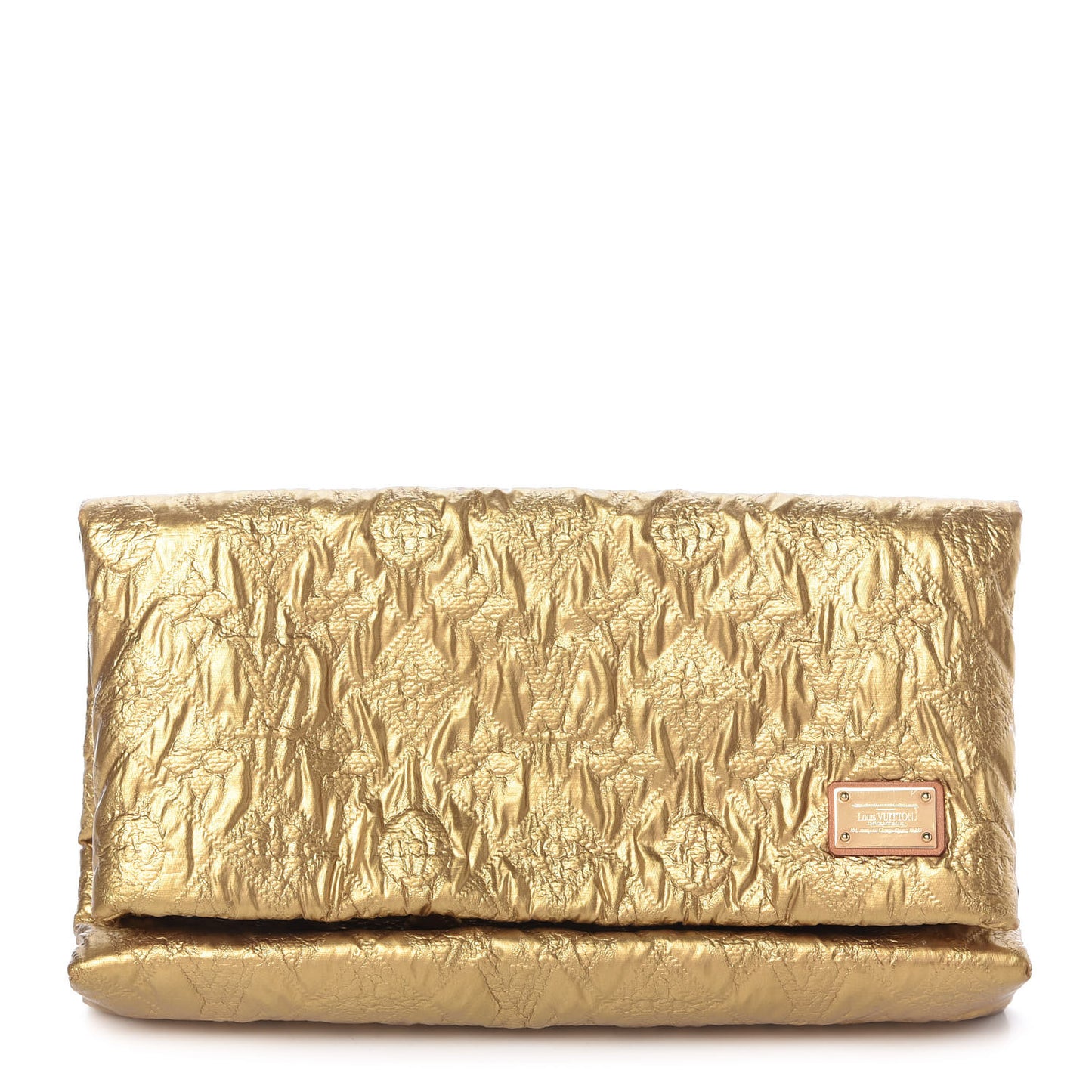 Jacquard Quilted Monogram Limelight Clutch PM Gold