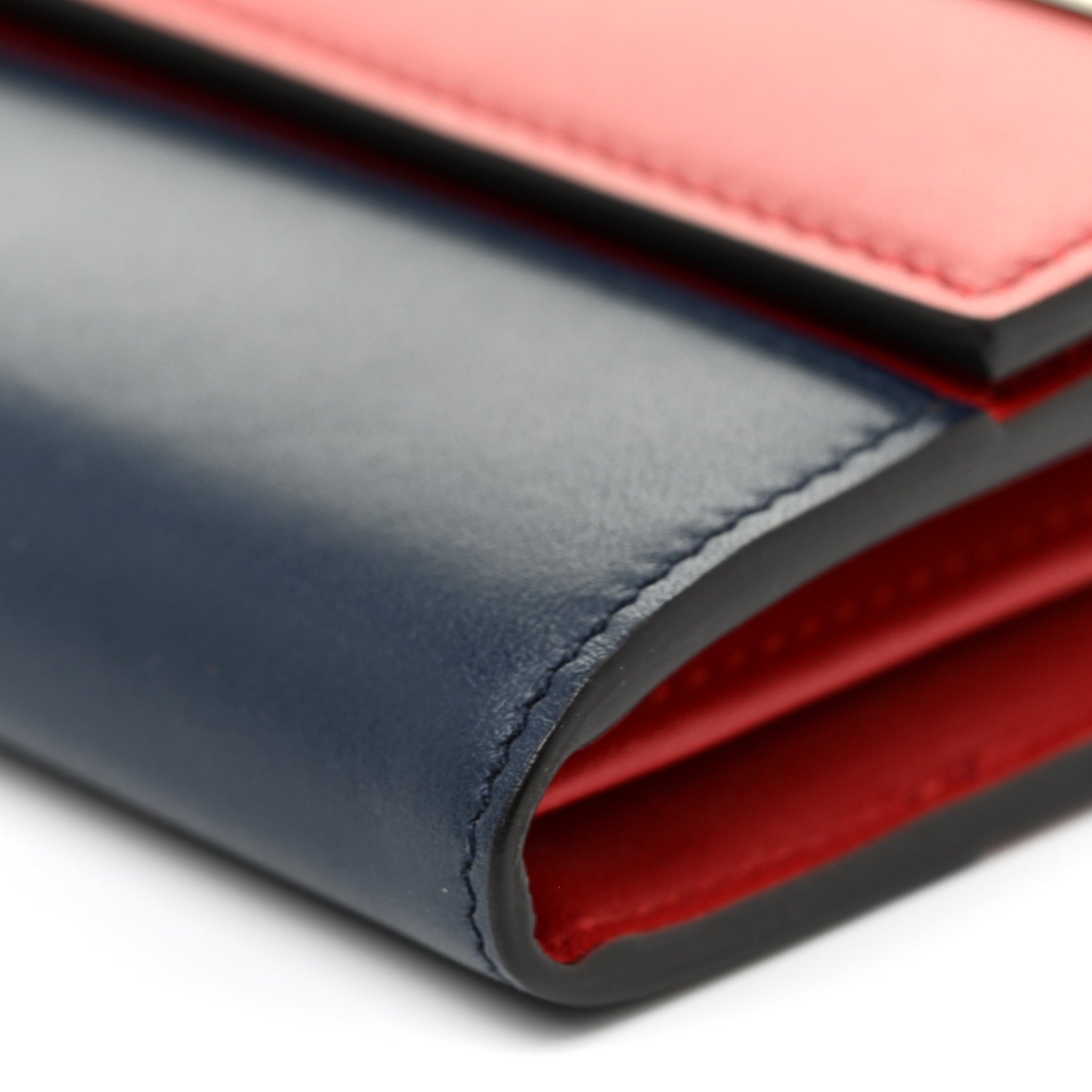 Gucci Calfskin Queen Margaret Flap Wallet Blue Agata Hibiscus Red Mystic White 6 of 12