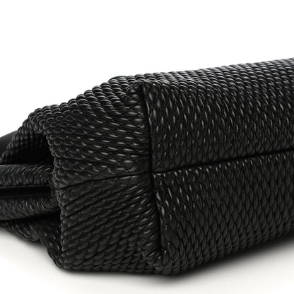 Bottega Veneta Lambskin Knit Small The Point Triangle Bag Black 8 of 12