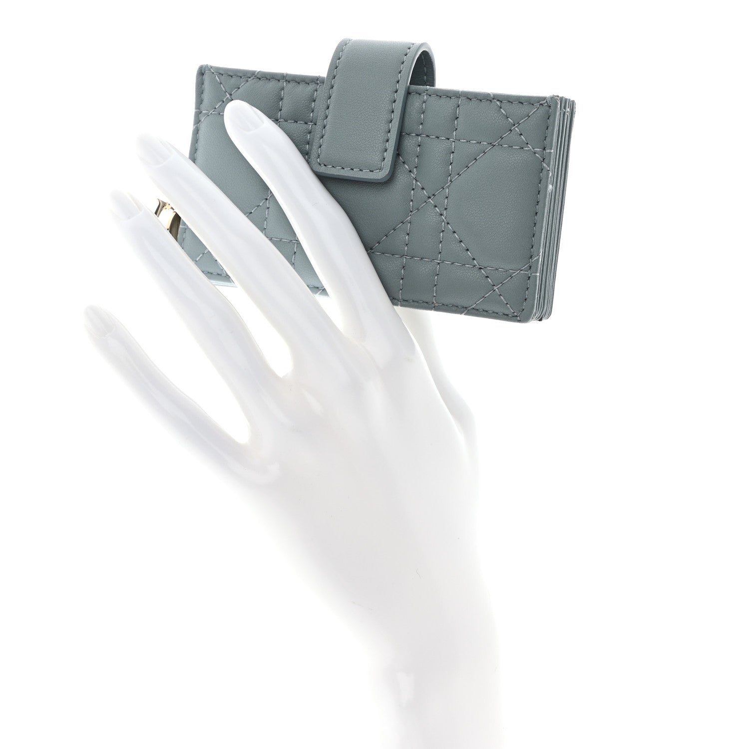 Christian Dior Lambskin Cannage Lady Dior 5-Gusset Card Holder Cloud Blue 2 of 10
