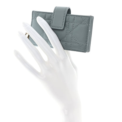 Christian Dior Lambskin Cannage Lady Dior 5-Gusset Card Holder Cloud Blue 2 of 10