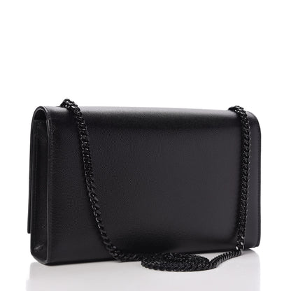 Saint Laurent Grain De Poudre Medium Classic Monogram Kate Satchel Black 3 of 10