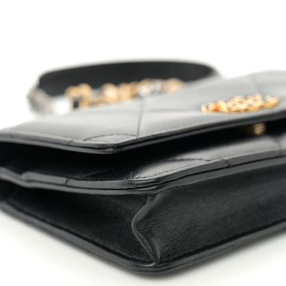 Chanel Lambskin Quilted Chanel 19 Wallet On Chain WOC Black 10 of 13