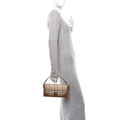 Burberry Coated Canvas Calfskin Vintage Check Small Note Crossbody Bag Briar Brown 2 of 11