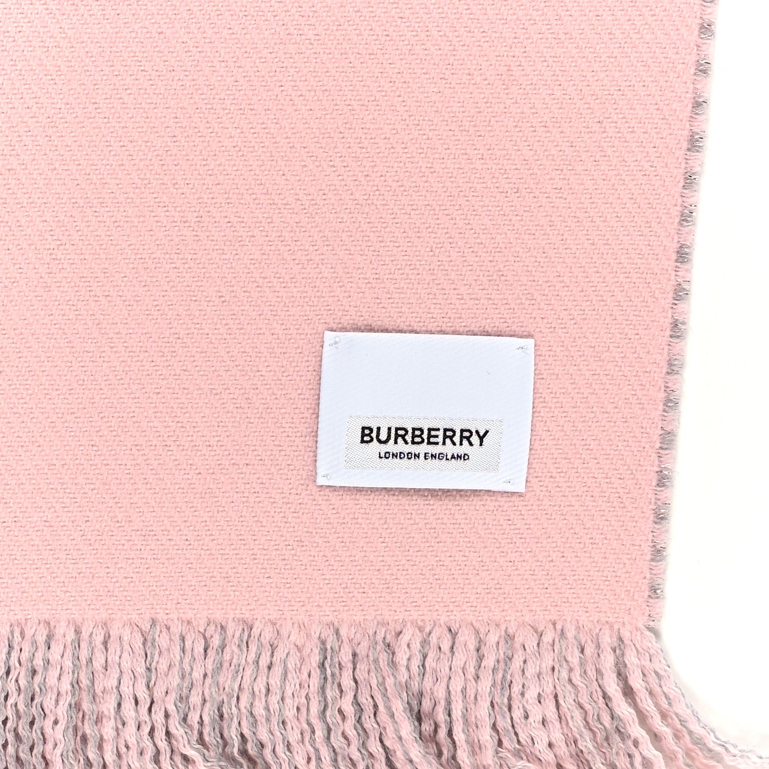 Burberry Wool Jacquard Logo Scarf Grey Pink 3 of 4