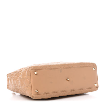 Christian Dior Lambskin Cannage Large Lady Dior Beige 4 of 12