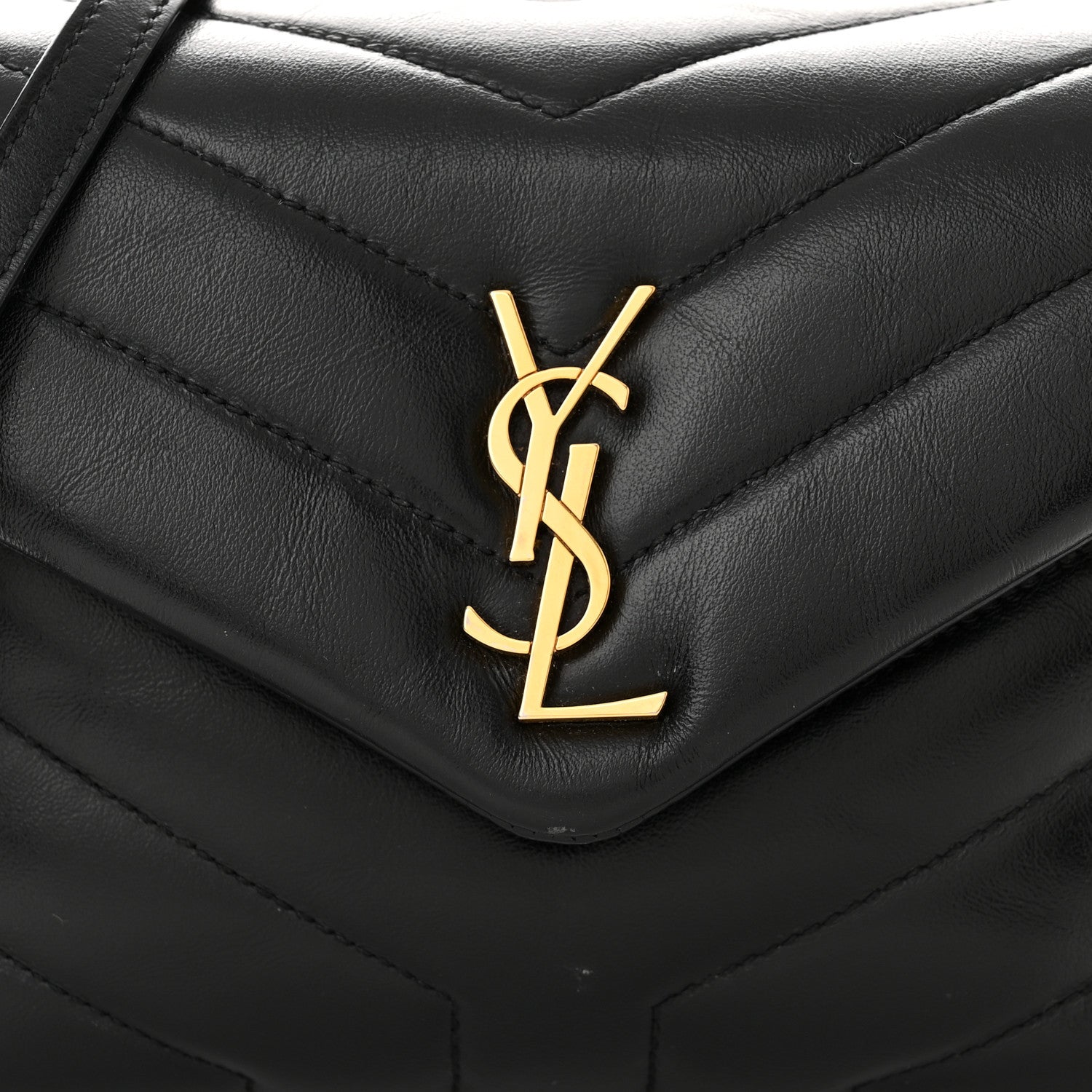 Saint Laurent Calfskin Y Quilted Monogram Toy Loulou Crossbody Bag Black 8 of 12