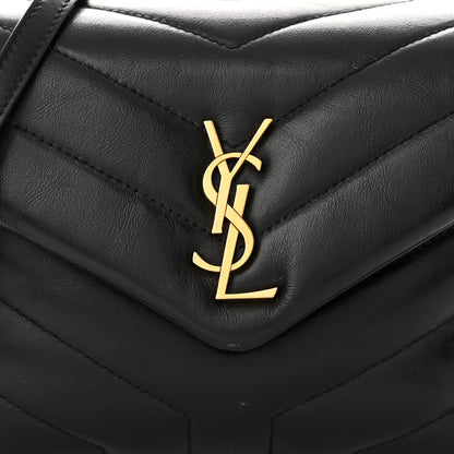 Saint Laurent Calfskin Y Quilted Monogram Toy Loulou Crossbody Bag Black 8 of 12