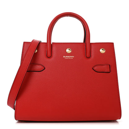 Burberry Grainy Calfskin Two Handle Title Bag Red 1 of 9