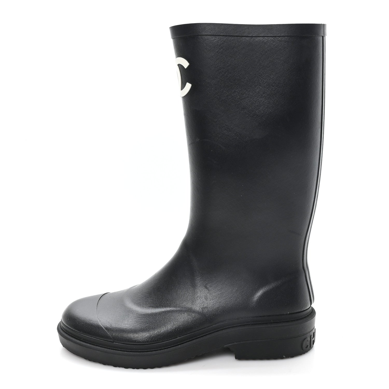 Chanel Caoutchouk CC High Boots 37 Black 1 of 9