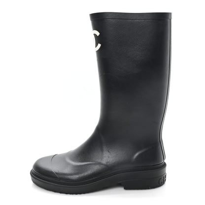 Chanel Caoutchouk CC High Boots 37 Black 1 of 9