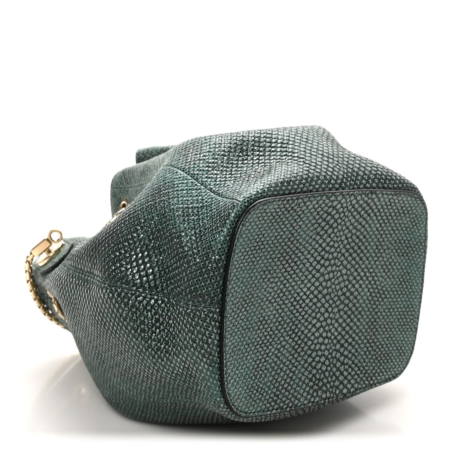 Bulgari Metallic Karung Serpenti Forever Bucket Bag Emerald Green 7 of 17