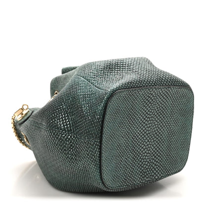 Bulgari Metallic Karung Serpenti Forever Bucket Bag Emerald Green 7 of 17