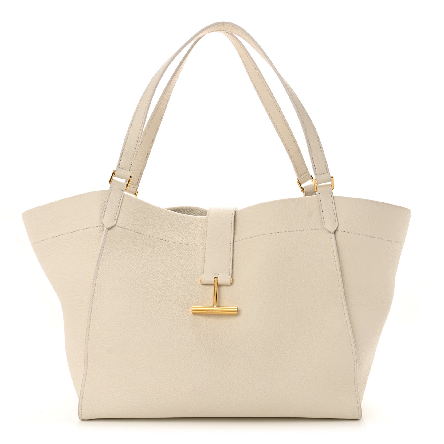 Grained Polyurethane Large Tara Tote Bag Chalk