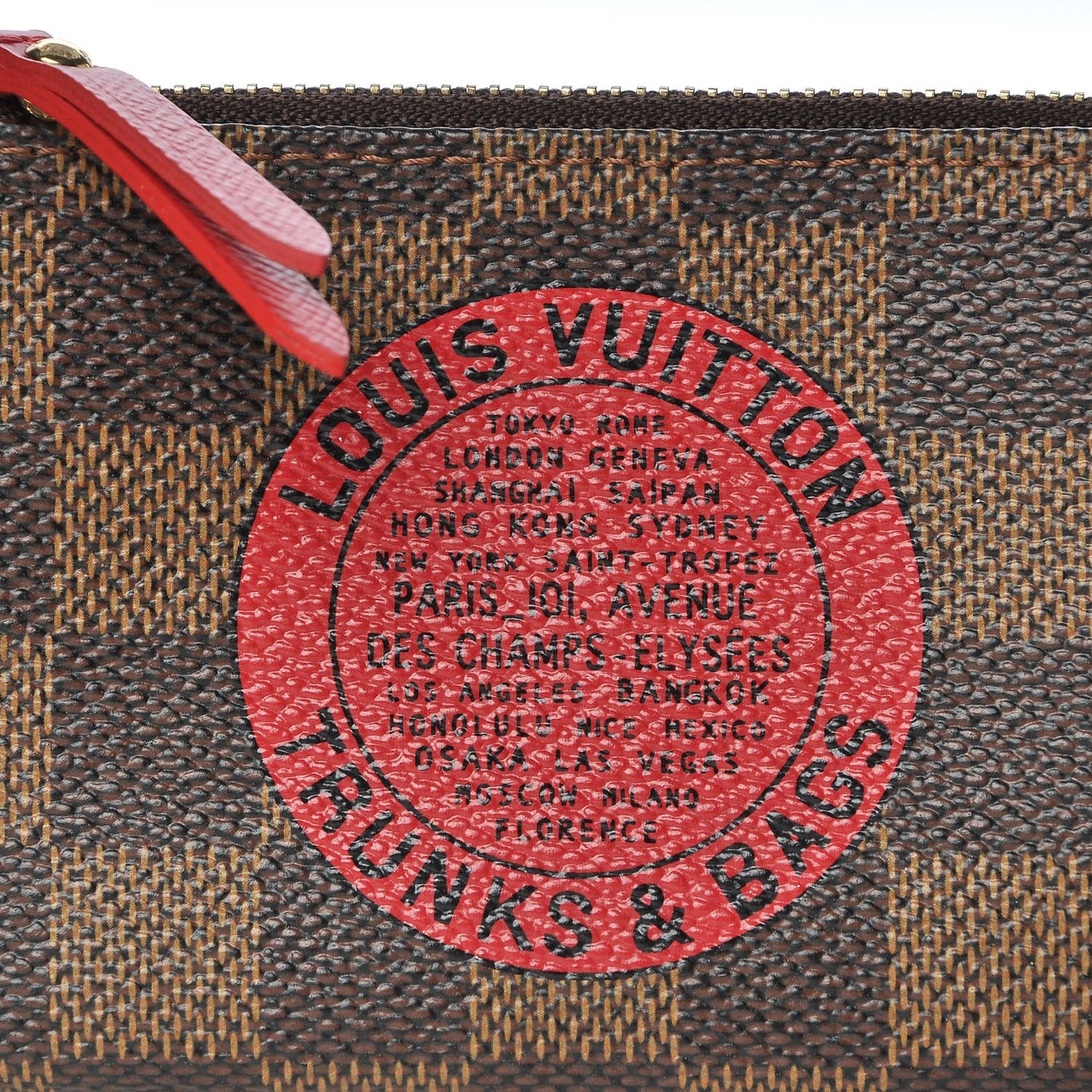 Damier Ebene Complice Trunks and Bags Key Pouch Red