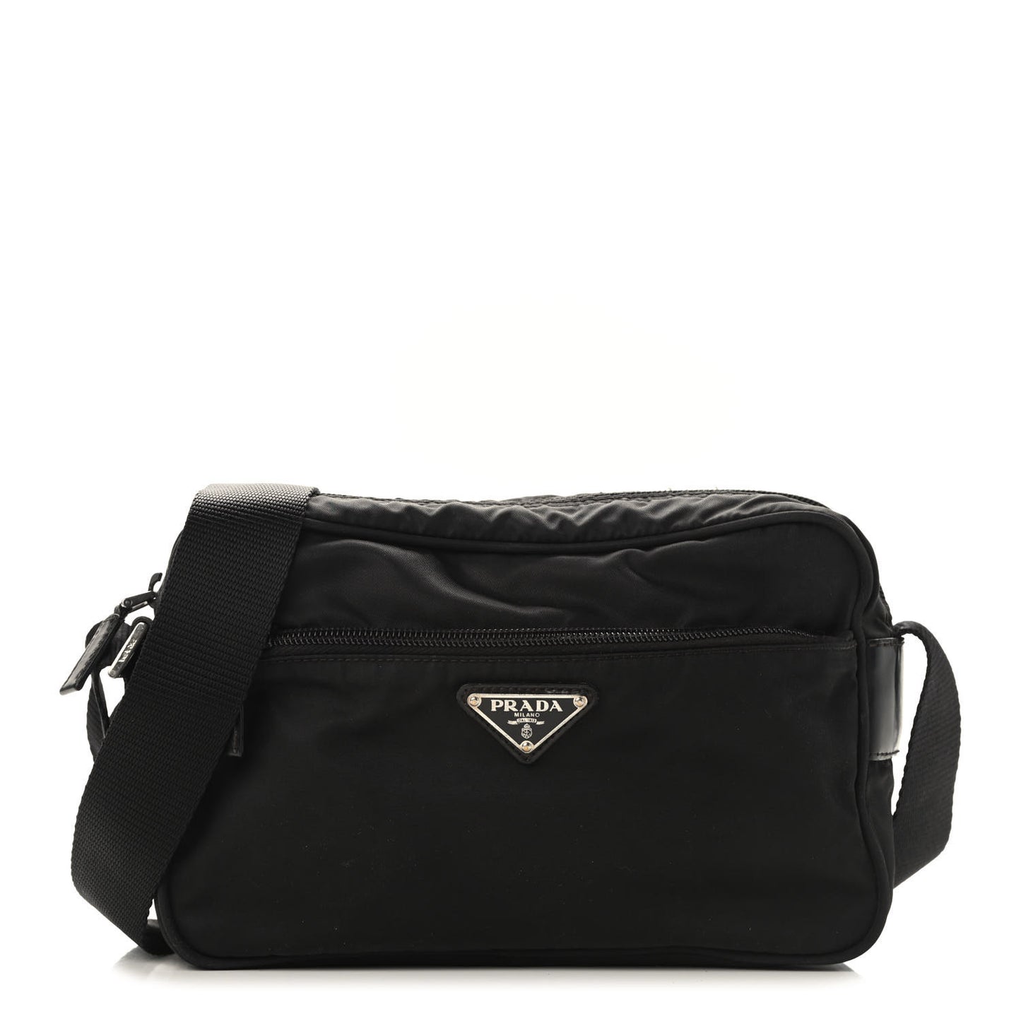Nylon Tessuto Messenger Bag Black