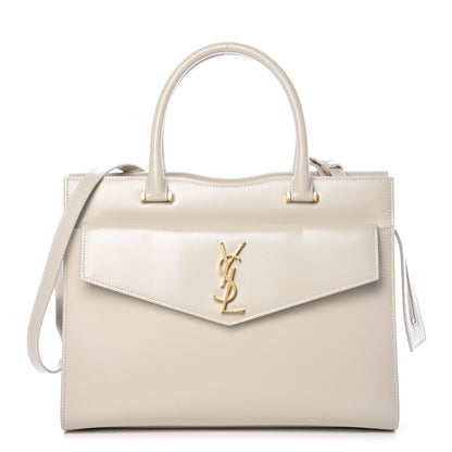 Saint Laurent Shiny Calfskin Medium Uptown Tote White 1 of 13