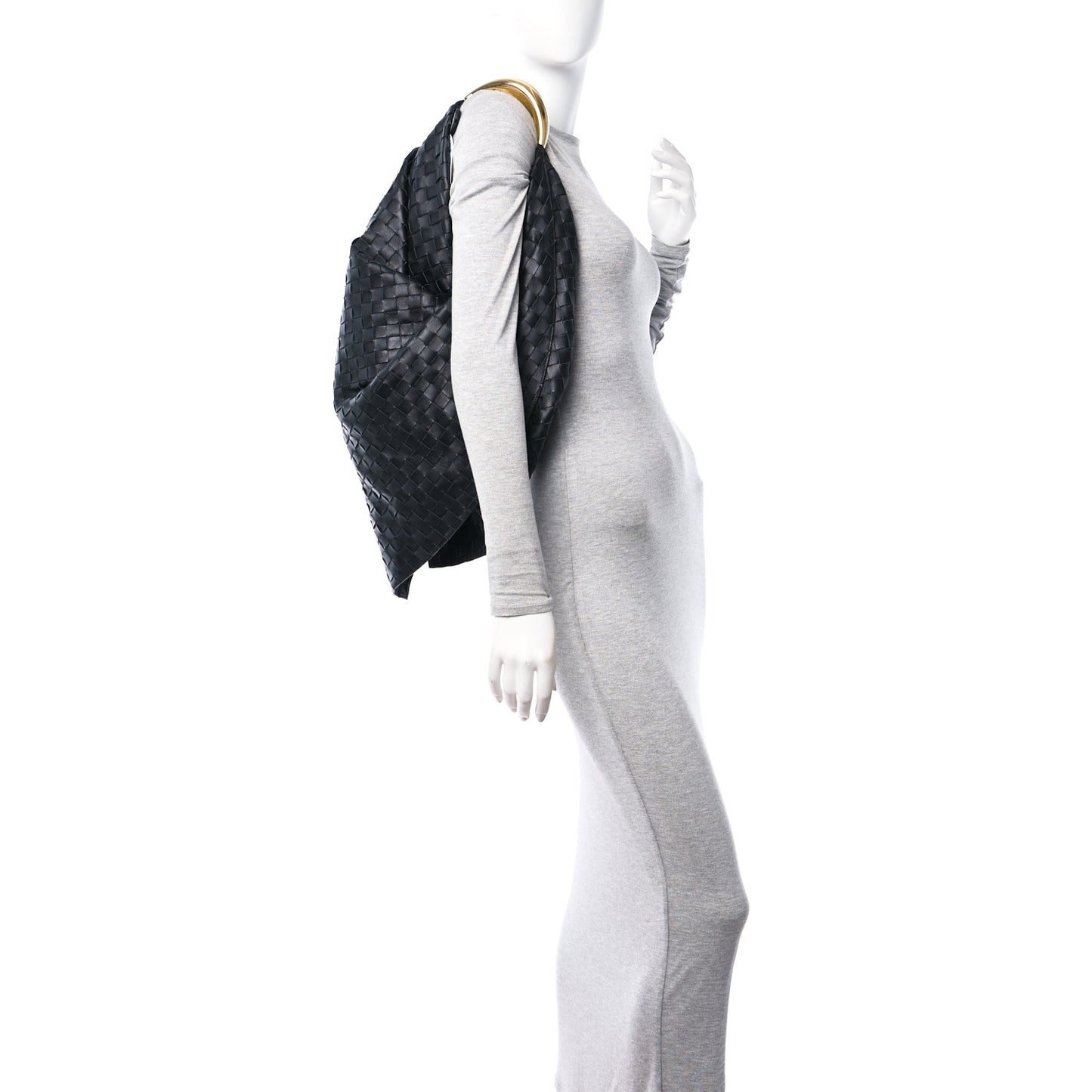 Nappa Intrecciato Foulard Hobo Bag Black