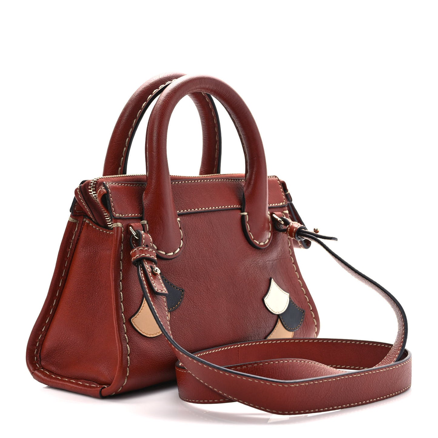 Buffalo Scallop Patchwork Mini Edith Sepia Brown