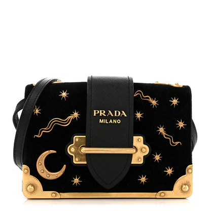 Prada Velvet Cahier Astrology Bag Black 1 of 12