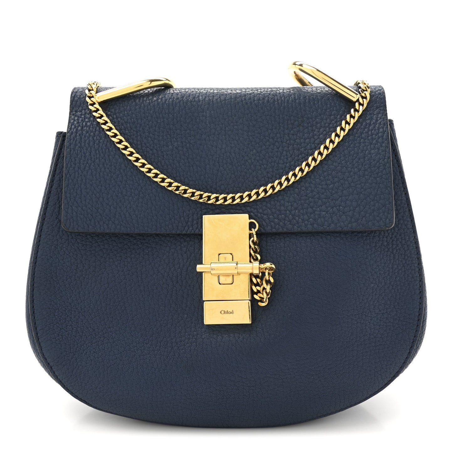 Grained Lambskin Drew Shoulder Bag Factory Blue