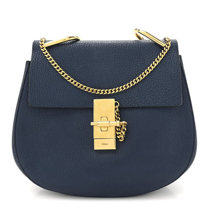 Chloe Grained Lambskin Drew Shoulder Bag Factory Blue 1 of 11