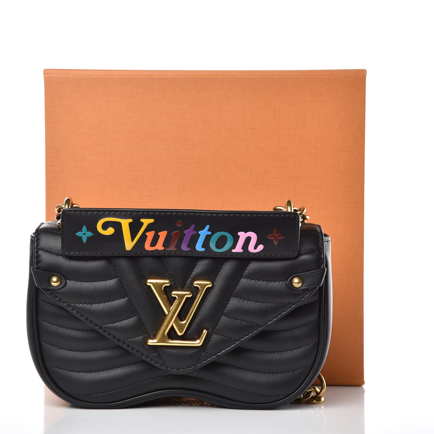 Calfskin New Wave Chain PM Black