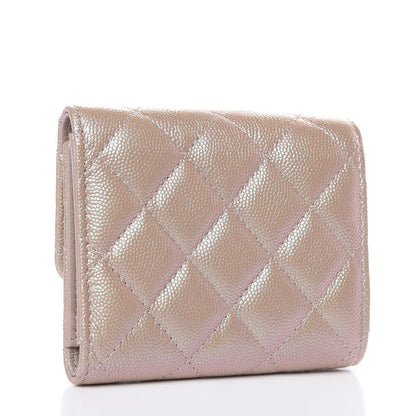 Chanel Iridescent Caviar Quilted Small Flap Wallet Beige 3 of 8