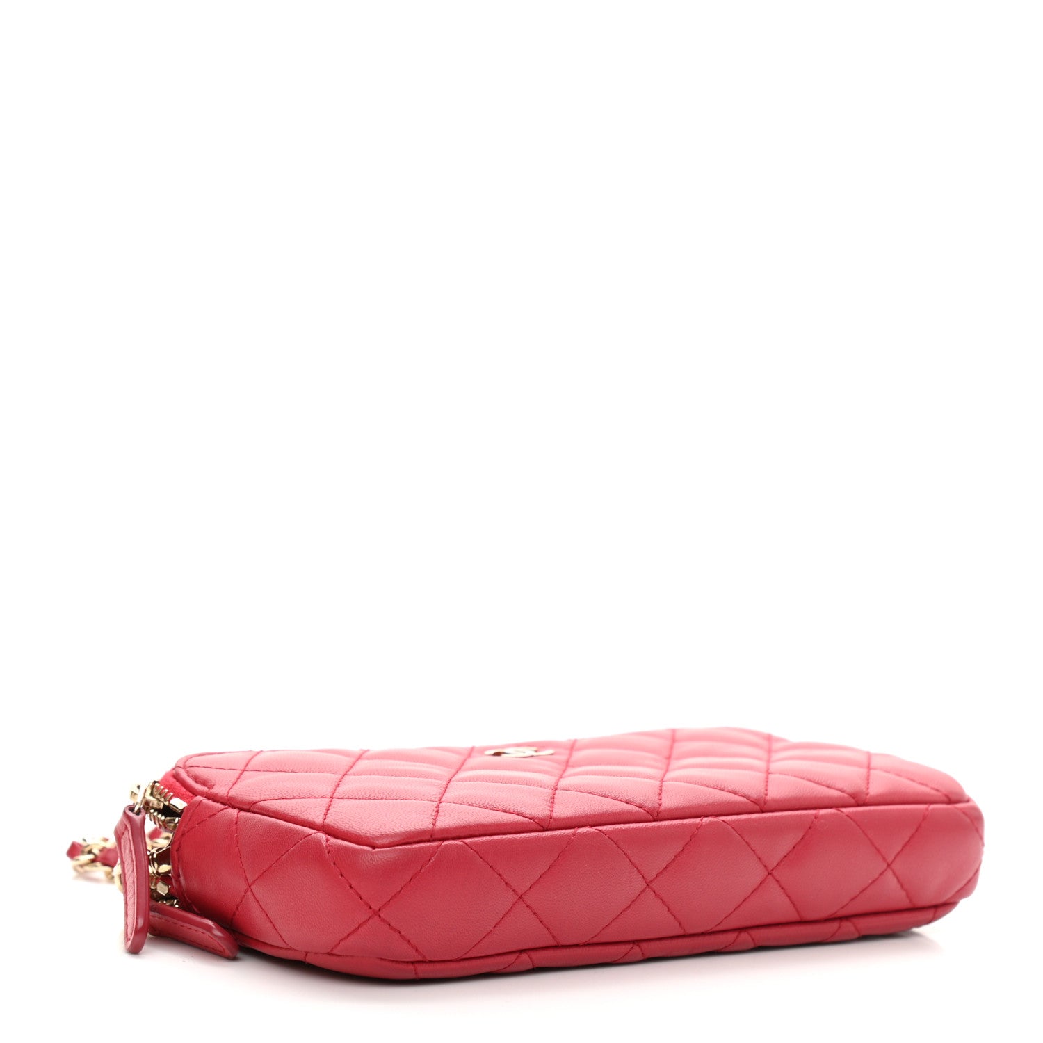 Chanel Lambskin Quilted Small Clutch With Chain Dark Pink 4 of 12