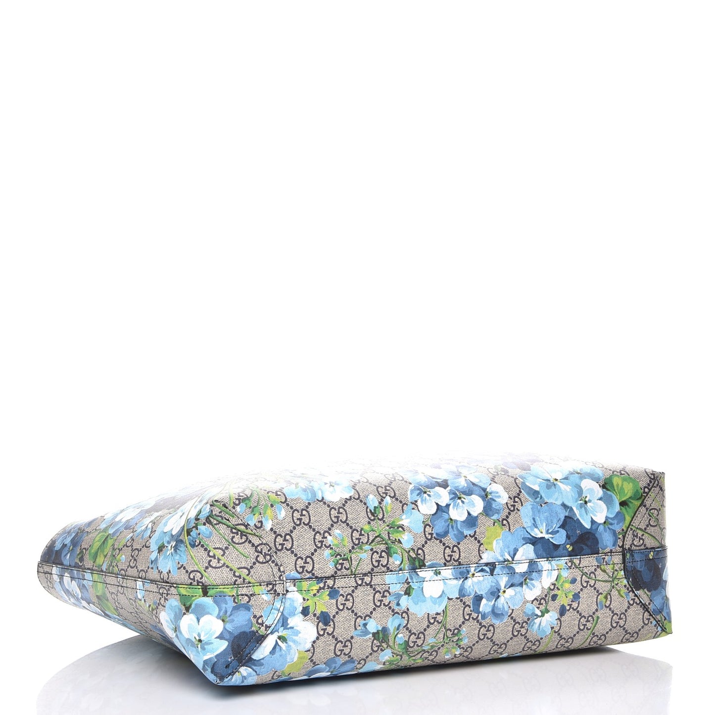 GG Supreme Monogram Blooms Medium Reversible Tote Beige Blue Navy