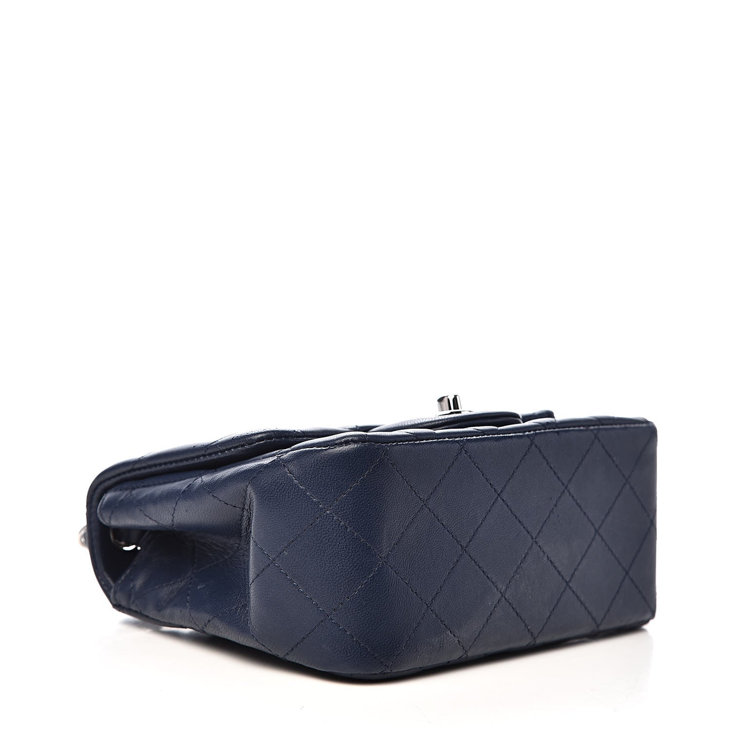 Chanel Lambskin Quilted Mini Square Flap Navy Blue 4 of 12