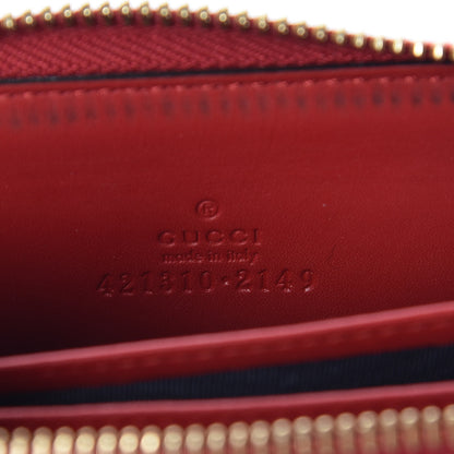 Gucci GG Supreme Monogram Blooms Zip Around Card Case Wallet Beige Blue Navy Hibiscus Red 6 of 9