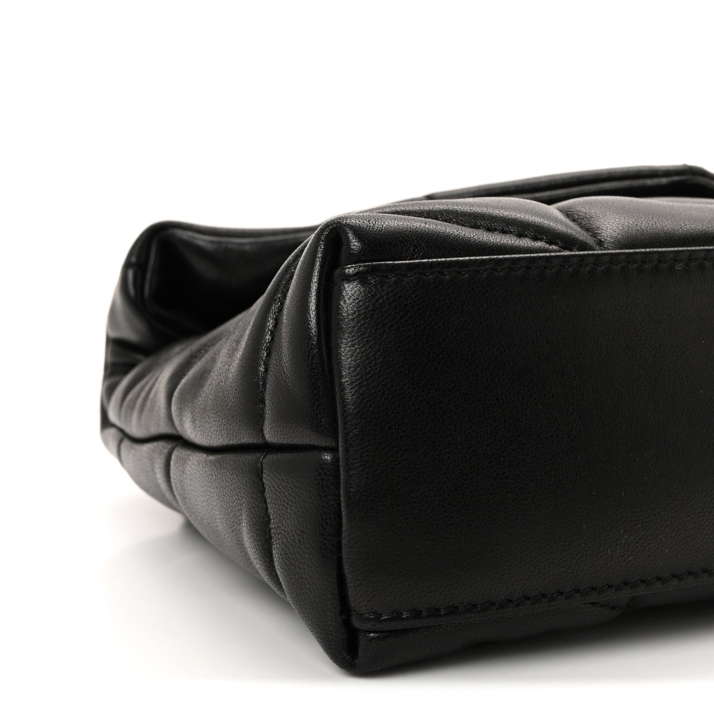 Lambskin Quilted Toy Loulou Puffer Monogram Chain Satchel Black