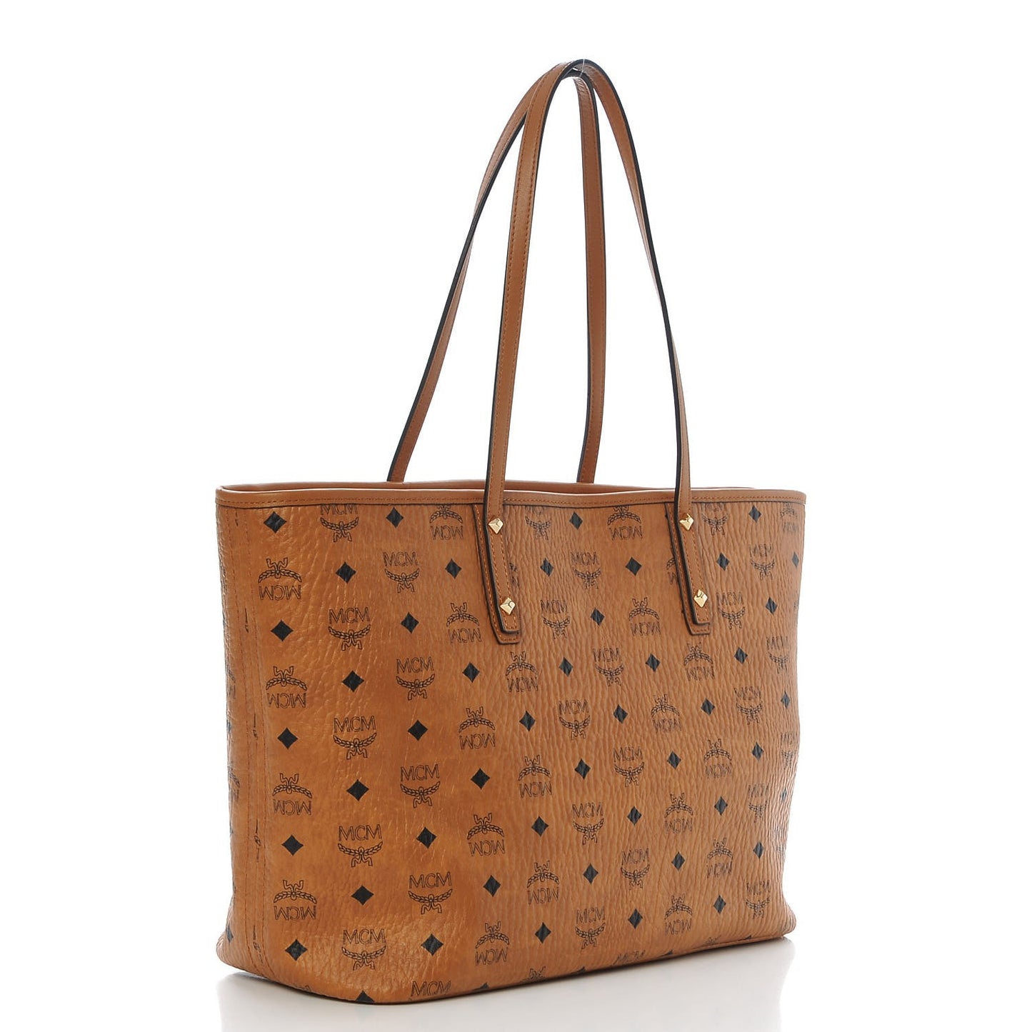 Visetos Medium Anya Top Zip Shopper Tote Cognac