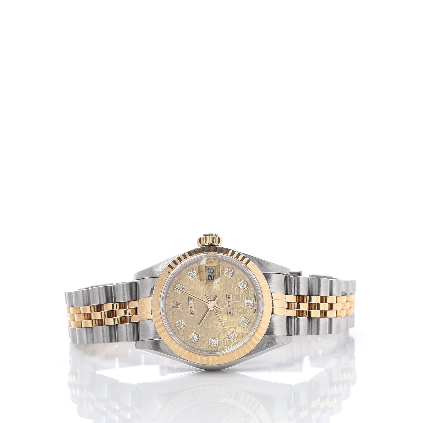 Stainless Steel 18K Yellow Gold Diamond 26mm Oyster Perpetual Datejust Watch Champagne Jubilee 79173