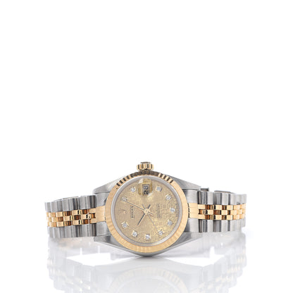 Rolex Stainless Steel 18K Yellow Gold Diamond 26mm Oyster Perpetual Datejust Watch Champagne Jubilee 79173 3 of 6