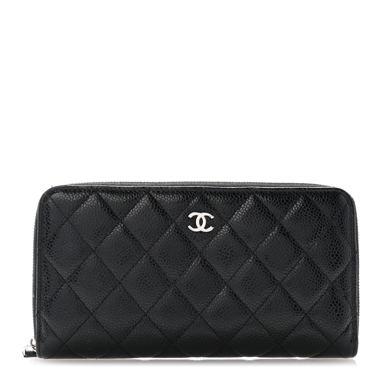 Chanel Caviar Quilted Large Gusset Zip Around Wallet Black 1 of 9