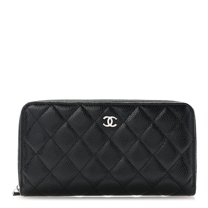 Chanel Caviar Quilted Large Gusset Zip Around Wallet Black 1 of 9