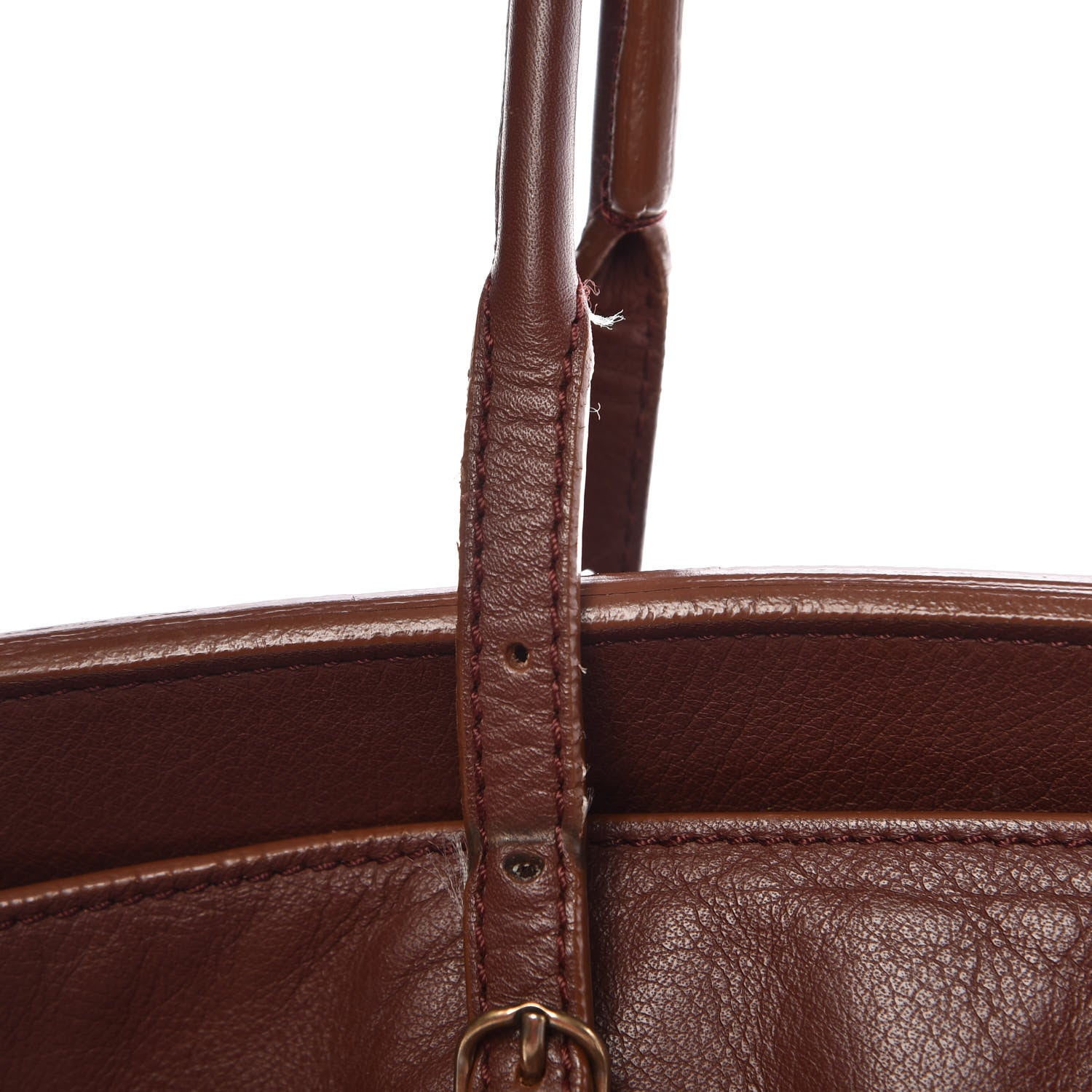 Balenciaga Calfskin Papier Flap Tote Castagna 11 of 20