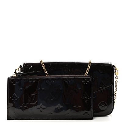 Louis Vuitton Vernis Pochette Felicie Chain Wallet Amarante 3 of 10