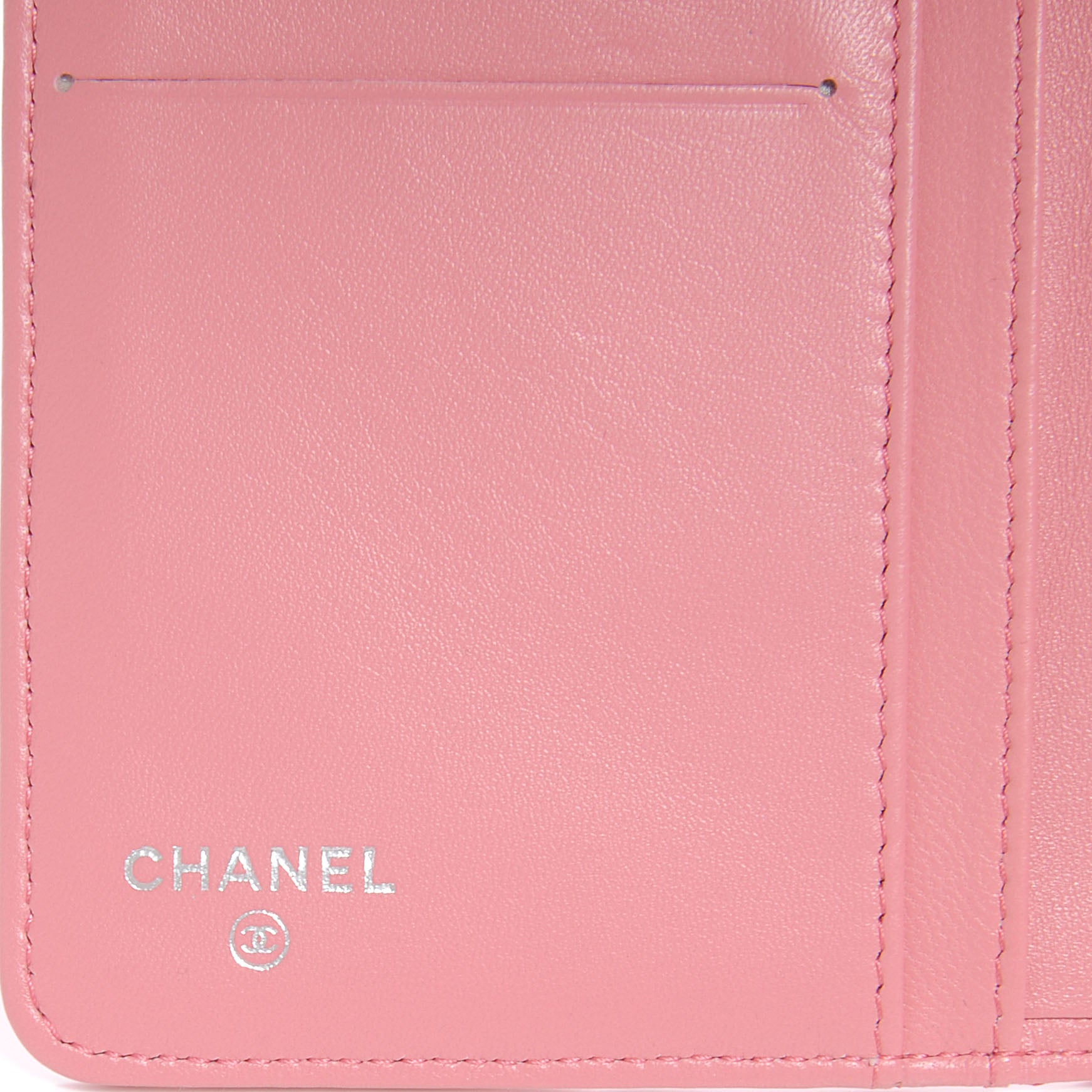 Chanel Lambskin Quilted Compact Zip Wallet Pink 7 of 9