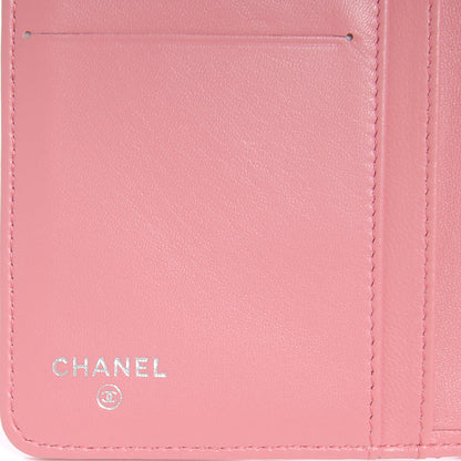 Chanel Lambskin Quilted Compact Zip Wallet Pink 7 of 9