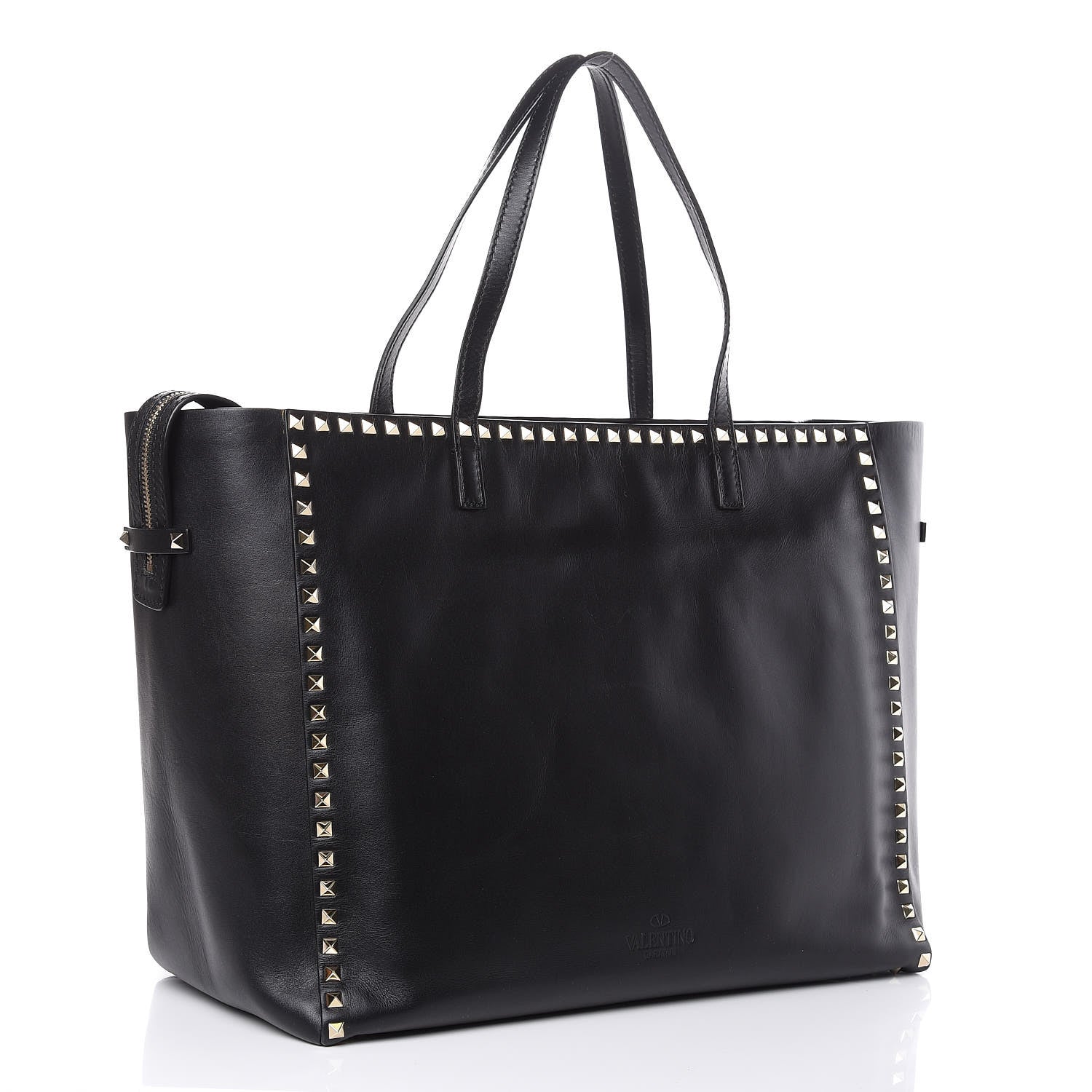 Valentino Garavani Vitello Large Rockstud Crossbody Tote Black 3 of 12