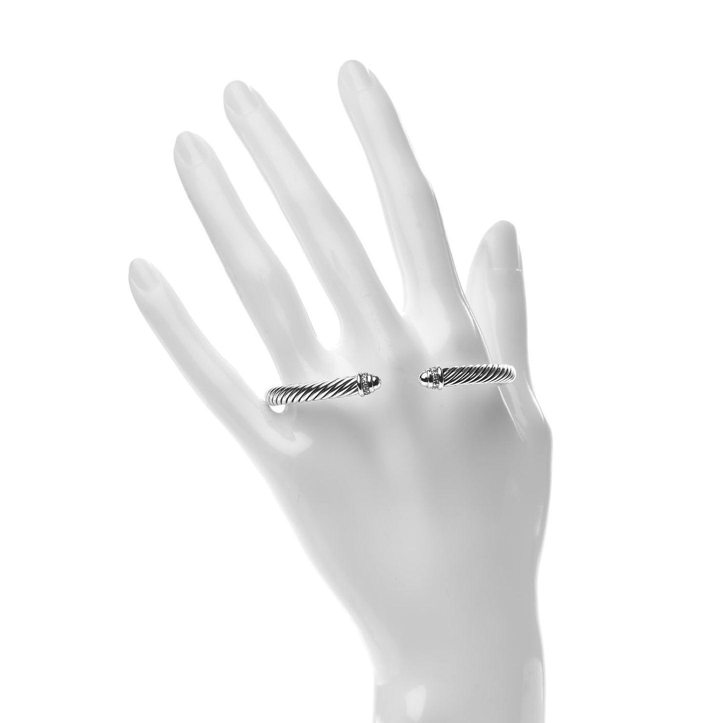 Sterling Silver Diamond 5mm Cable Classics Dome Bracelet
