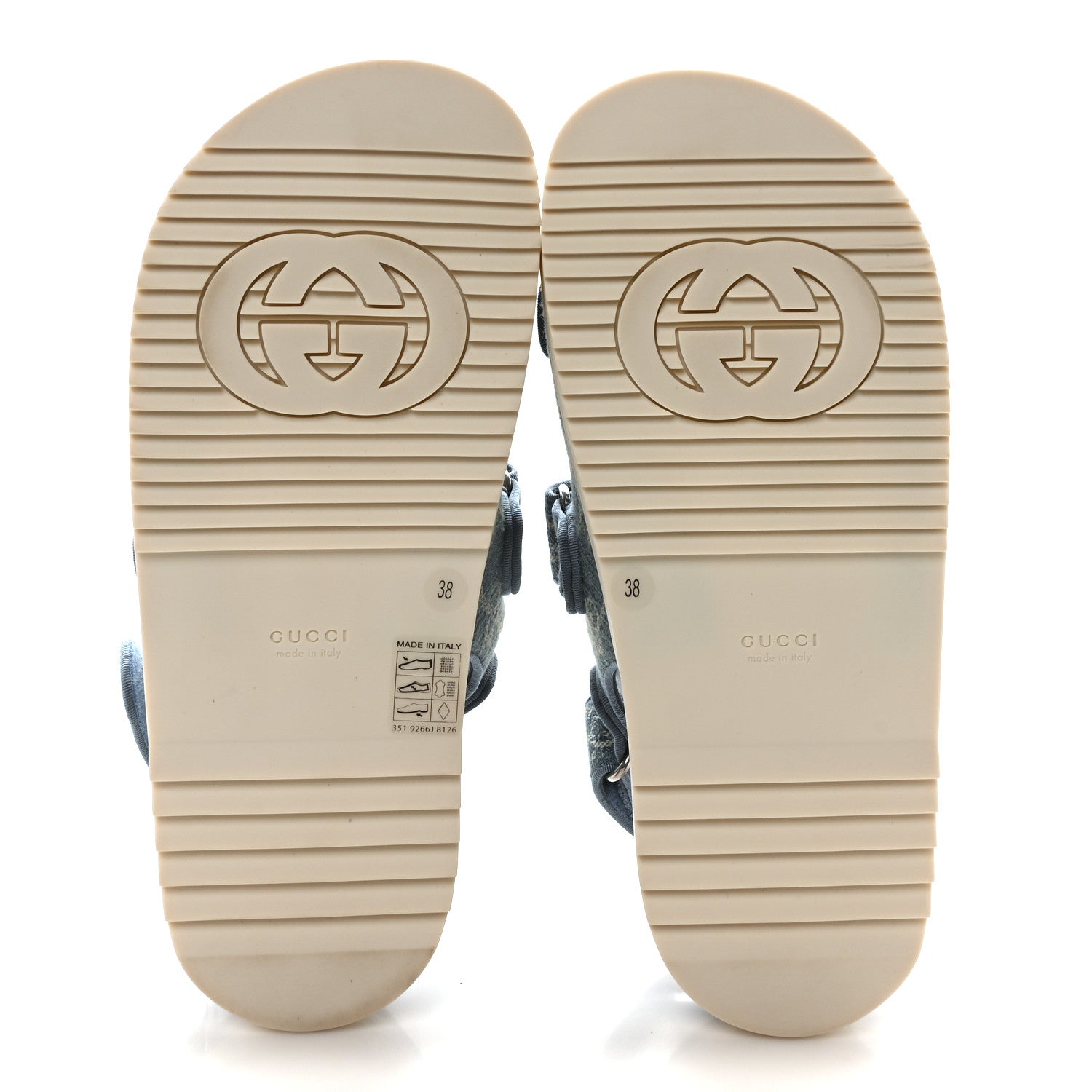 Gucci New Denim Delave GG Monogram Womens Dad Sandals 38 Light Blue Avion 6 of 9