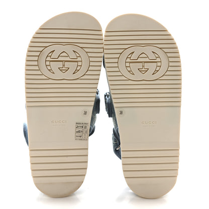 Gucci New Denim Delave GG Monogram Womens Dad Sandals 38 Light Blue Avion 6 of 9